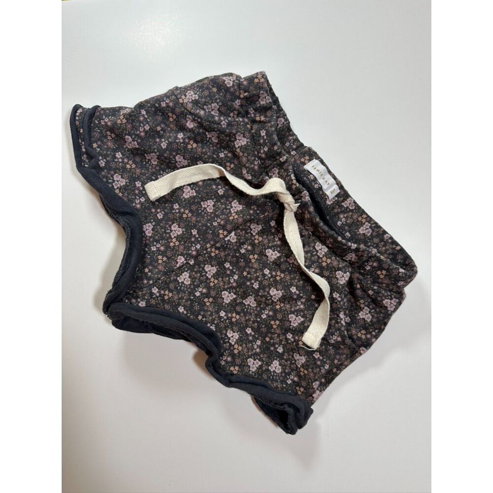 Jamie Kay 6 ruffle ditsy floral sweat shorts plum, purple, pink, blush, raisin